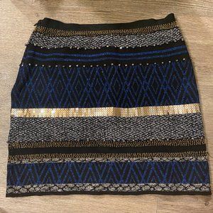 Guess Beaded Sequin Body Con Mini Skirt - XS